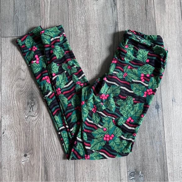 ♻️ LULAROE Christmas Leggings Size Small/Medium - Picture 4 of 4